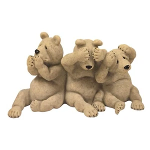 Quarry Critters See Hear Speak No Evil Bear Figurine Uh Oh Vintage Collectible - Picture 1 of 23