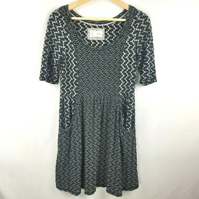Vestido Anthropologie Saturday Sunday para mujer talla S negro blanco corte corto acampanado Foto 1 de 4