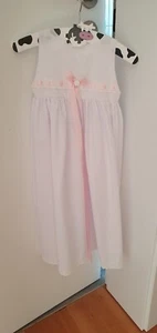 Taufkleid mit Mütze Mädchen Weiß/rosa ca Gr 74 Taufe Taufgewand Kleid - Bild 1 von 3