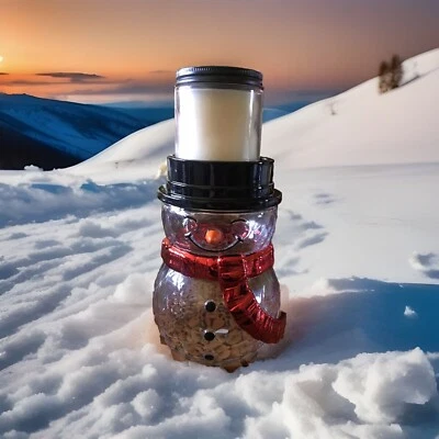 Candelabro de una sola mecha Bath & Body Works Navidad 2021 muñeco de nieve PEDESTAL Foto 1 de 4