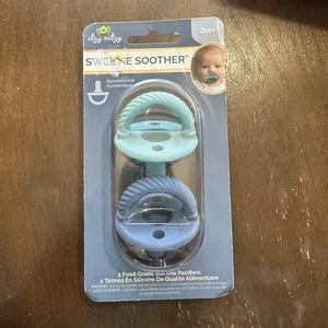 Itzy Ritzy Sweetie Soother Pacifier 2 pck 0m+Nautical Navy &Robins Egg Cable New - Picture 1 of 2
