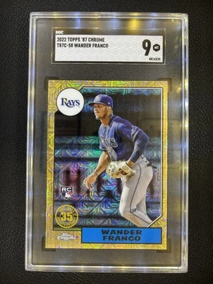 SGC 9 MINT- 2022 TOPPS CHROME 87 MOJO- WANDER FRANCO #T87C-58 RAYS RC ROOKIE - Image 1 of 2