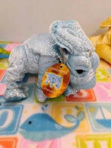 Dinotopia 2002 #4 Blue Dazzelina Dinosaurier Stofftier Sitzsack Plüsch 6 Zoll mit Etikett - Bild 1 von 9