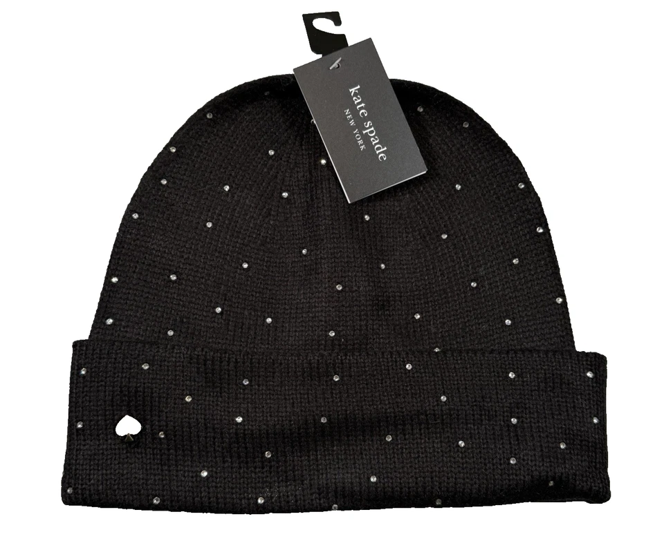 Kate Spade Disco Ball Beanie KS1004039C Rhinestone Black NWT - Image 1 of 4