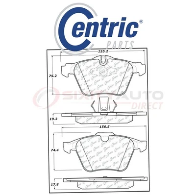 Centric C-TEK Metallic Disc Brake Pads for 2007-2015 Volvo S80 3.0L 3.2L ew Foto 1 de 4