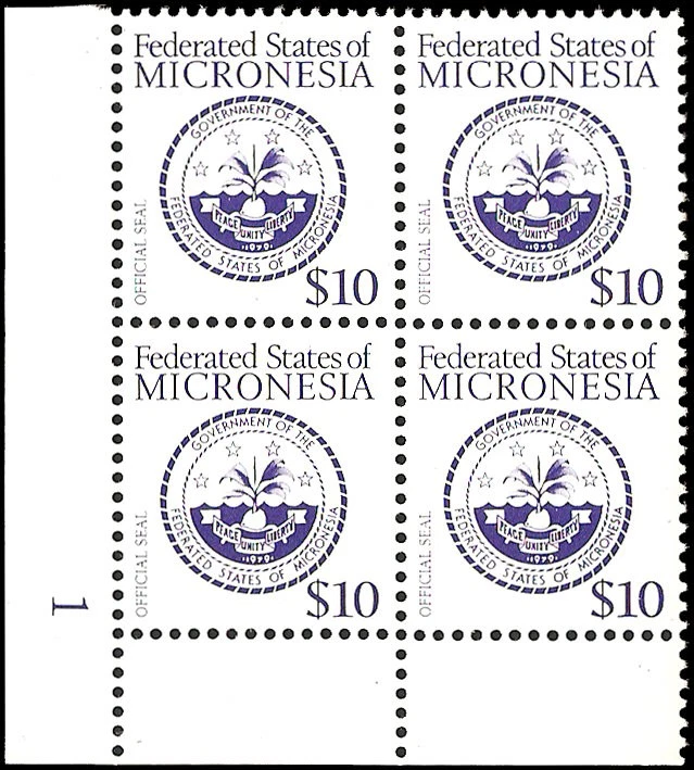 Micronesia #39 MNH Plate block of four - Image 1 of 1