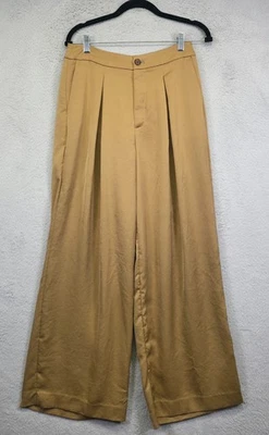 Banana Republic Pants Womens 6 Tan Wide Leg High Rise Pleated Stretch Trouser - Image 1 of 4