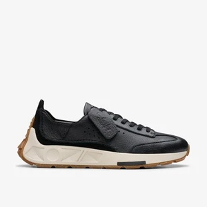 Clarks Damen Craft Speed Schwarz Leder Turnschuhe Leder Sport - Bild 1 von 9