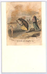 GB ILLUSTRATED LETTERSHEET Piece CARICATURE *GO IN YOU NAUGHTY BOY* Unused XG174 - Picture 1 of 15