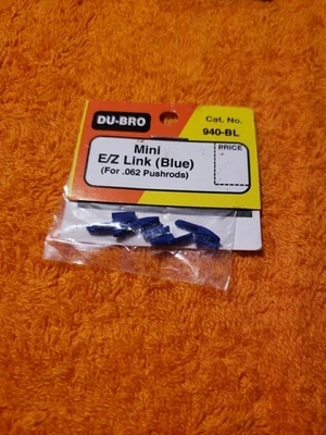 Du-Bro - Mini enlace E/Z azul para varillas de empuje .062 - Nuevo - Parte 940-BL - JT25 Foto 1 de 4