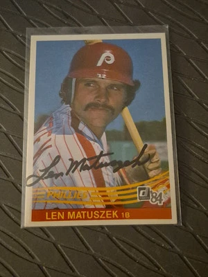 (AUTO) Len Matuszek 1984 DONRUSS Baseball Card - Image 1 of 3