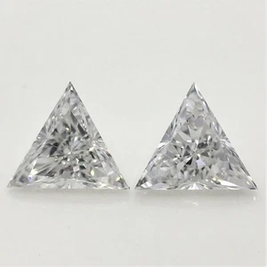 Par de diamantes CVD cultivados en laboratorio color D natural corte trillón de 2,00 quilates certificado VVS1 - Imagen 1 de 6