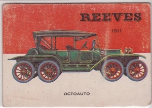 Vintage 1911 Reeves Octo-Auto 8-Wheel Car #135 Topps World on Wheels Trading Card - Bild 1 von 2