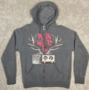 Plain White T's APX Antler FM Zip Up Gray Hoodie Size Large - Bild 1 von 7