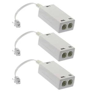 3x ADSL ADSL2 DSL Modem Telephone Phone Fax In-Line Splitter Filter Network RJ11 - Picture 1 of 3