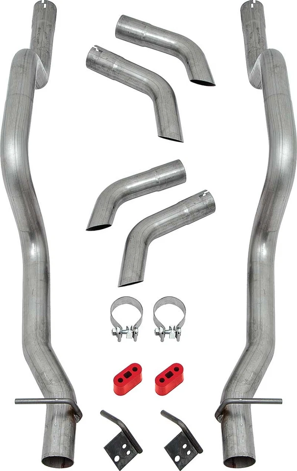 1959-64 Impala/Biscayne/Bel Air; V8; Flowmaster; Conjunto de tubos traseiros de saída lateral 2,5" - Imagem 1 de 1