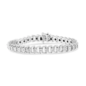 1/4 Carat Miracle Set Round Diamond Linked Line Bracelet in Sterling Silver - Picture 1 of 7