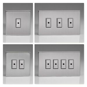 Varilight Screwless Brushed Steel Touch & Remote Control IR LED Dimmer Switches