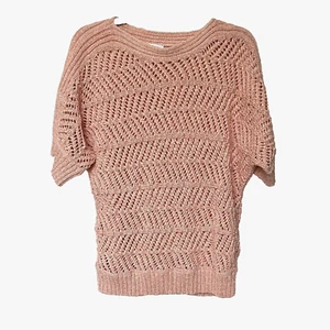 Chico's Sweater Womens 3 (L-XL) Peach Orange Short Sleeve Open Knit Boat Neck - Picture 1 of 8
