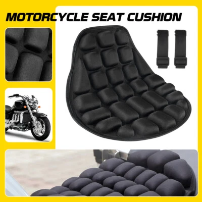 OXILAM Motorcycle Cushion Seat Pillow Pad Pressure Breathable Relief Cover Black - Image 1 of 4