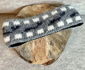 American Eagle Outfitters Headband Ear Warmers, Gray With Navy And White - Picture 1 of 3