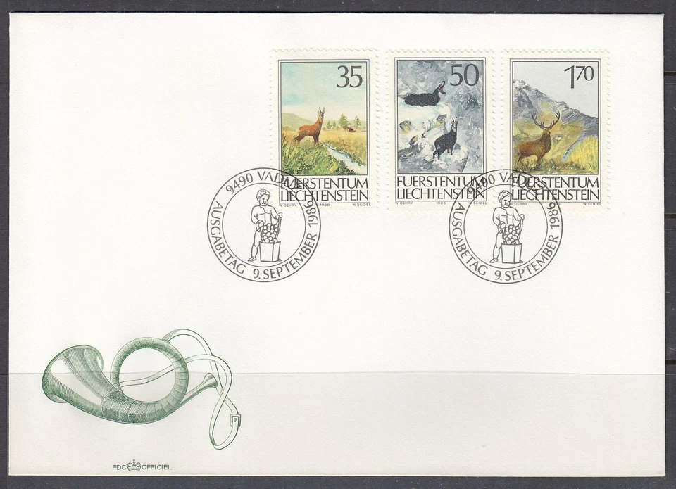 Liechtenstein Scott 849-51 FDC - Hunting - Image 1 of 1