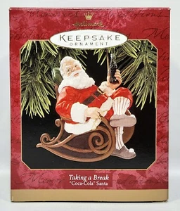 Hallmark TAKING A BREAK Coca-Cola Santa Clause 1997 Christmas Ornament - Picture 1 of 2