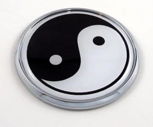 Yin Yang Flag 2.75" Car Chrome Round Emblem Decal 3D Sticker badge - Imagen 1 de 6