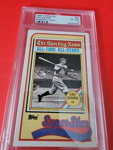 LOU GEHRIG 1989 TOPPS ALL-STAR BASEBALL TALK CARD GRADED PSA 6 EXCELLENT- MINT - Picture 1 of 2