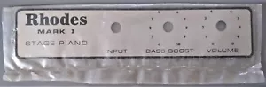RHODES MARK I STAGE PIANO REPLACEMENT NAME/CONTROL PLATE, BRAND NEW, FREE POST - Picture 1 of 4