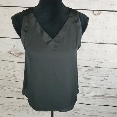Who What Wear Womens XS Sleeveless Sheer Top V Neck Black Blouse Tank - Image 1 of 4