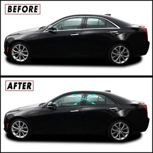 Chrome Delete Blackout Overlay for 2013-18 Cadillac ATS Sedan Window Trim - Picture 1 of 5