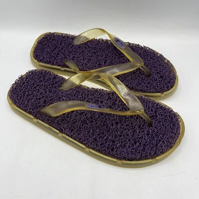 Sandalias chanclas de gelatina SANUK para mujer esponja alambre fideos hierba talla 10 púrpura Foto 1 de 4