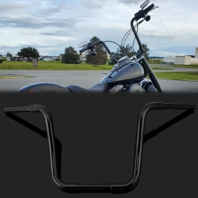 Black 14'' Ape Hanger Bars Handlebar For Harley Sportster XL 883 1200 Softail - Image 1 of 4