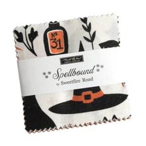 Moda Spellbound Mini Charm Pack By Sweetfire Road Halloween Pumpkin 100% Cotton - Picture 1 of 2