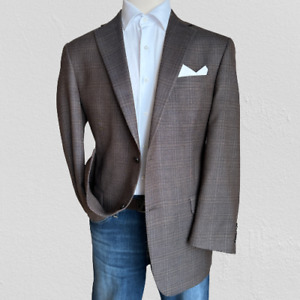 HART SCHAFFNER MARX Mens Blazer Sport Coat Jacket 44L Brown/Tan Wool Suit Suits