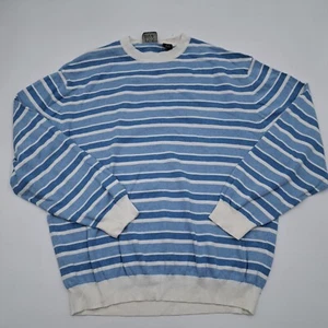 Jos A Bank Herren 100% Baumwolle Pullover XL Blau Signature Pulli Gestreift Vintage - Bild 1 von 12