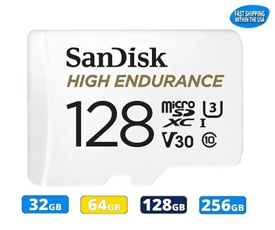 SanDisk High Endurance & Max Endurance 64GB 128GB 256GB MicroSD Memory Cards - Image 1 of 4