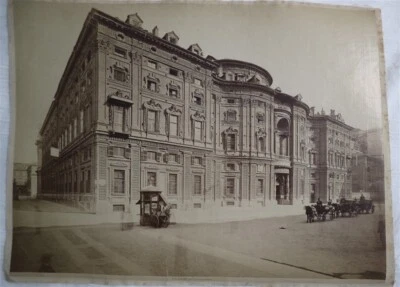 Fotografía original c1890 con respaldo de lino sepia 15" x 11" Turín Palazzo Carignano Foto 1 de 2