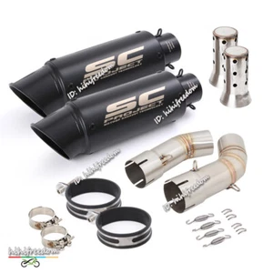 Tubo de escape medio negro puntas silenciador Slip-on para Ducati 848 1098 1198 motocicleta - Imagen 1 de 13
