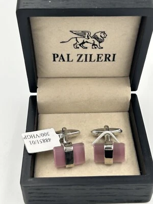 Novo com etiquetas. Abotoaduras de aço inoxidável e seda Pal Zileri - Imagem 1 de 4