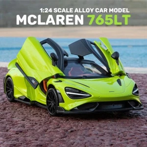 1:24 Mclaren 765LT Sports Car Models Alloy Diecast Toy Vehicle W/ Sound & Light - Picture 1 of 11