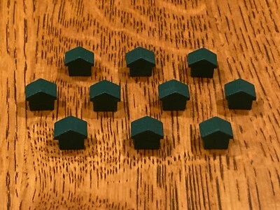 Juego de Mesa Monopoly Repuesto Casas Madera Verde (10 Piezas) Foto 1 de 4