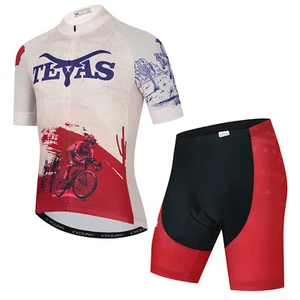 Texas Radsport Trikot Set Herren kurzärmelig Fahrradshirt Fahrradkleidung mit Tasche - Bild 1 von 25