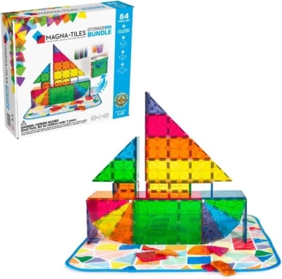 MAGNA-TILES Storage Bin Bundle 84-Piece Magnetic Construction Set - Image 1 of 4