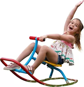 Kids Rocking Horse Seesaw Chair - Safe Backyard Playground Equipment - Picture 1 of 12