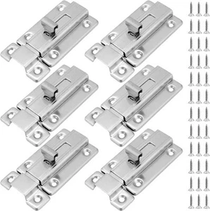 6 Pcs 3" Stainless Steel Door Latch Sliding Lock Barrel Bolt for Doors Cabinets - Picture 1 of 12