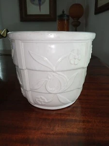 Vintage Robinson Ransbottom Pottery White Matte Jardiniere Planter - Picture 1 of 6
