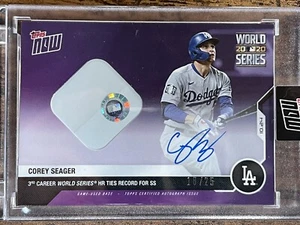 2020 Topps Now 463A Corey Seager 18/25 Auto/Base Relic WS MVP - Bild 1 von 4