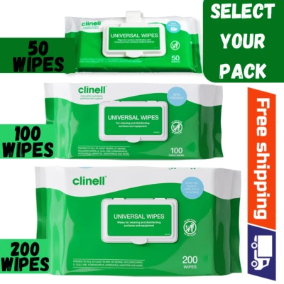 CLINELL WIPES ANTIBACTERIAL WET WIPES MULTI-PURPOSE KILLS 99.9% OF GERMS WIPES